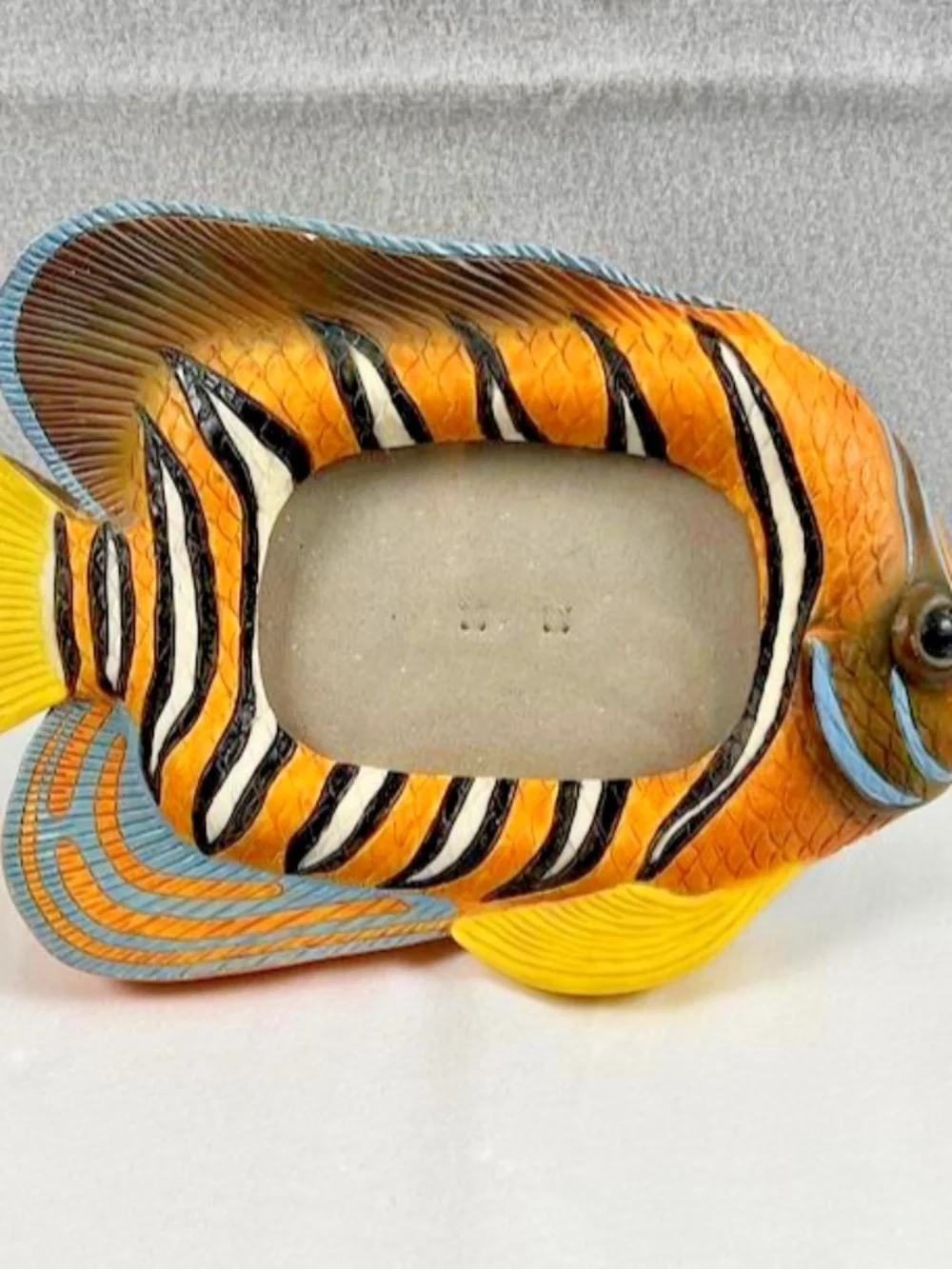 VTG 90s UDC Fancy Frames Huge Tropical Angelfish Cast Resin Photo Frame 10.5